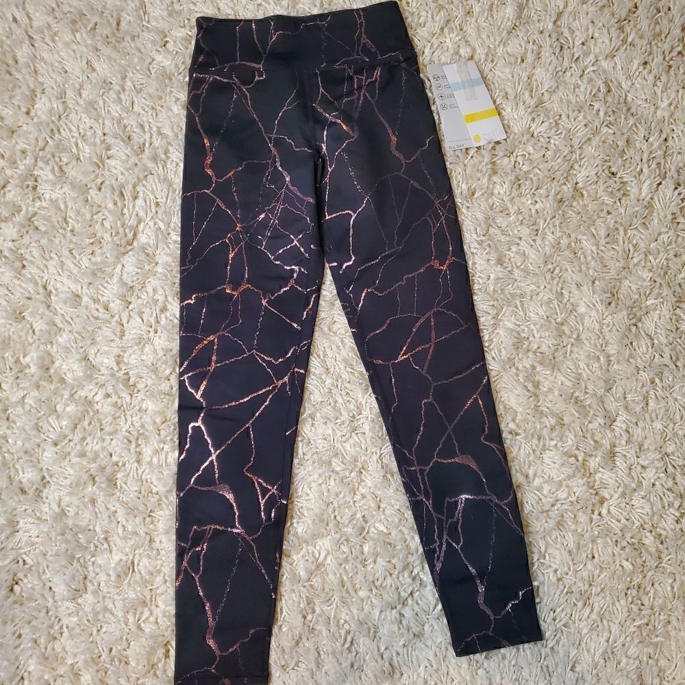 ZELLA Black Glisten Leggings - Sz. Small (7-8)